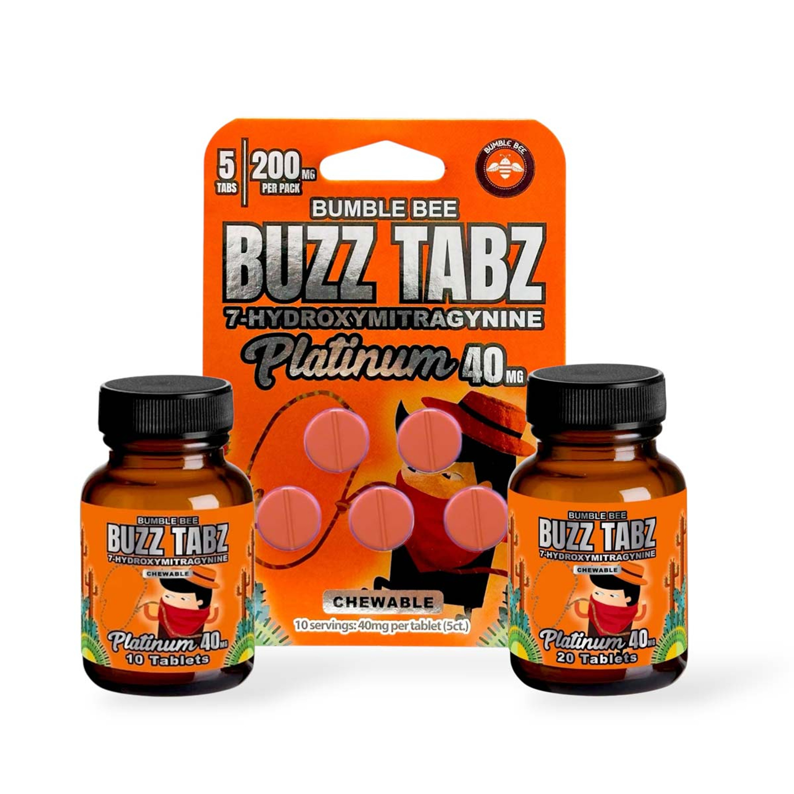 Bumble Bee Buzz Tabz 7-OH Chewable Tablets Platinum 40mg Per Tablet